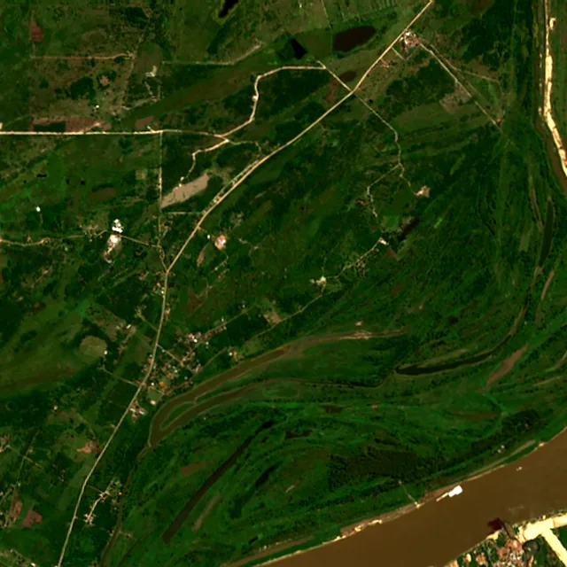 Satellite image of the area around Asunción, March 2017