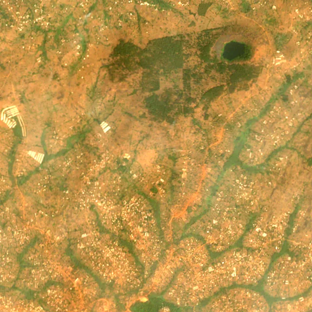 Satellite image of the area around Bafoussam, February 2017