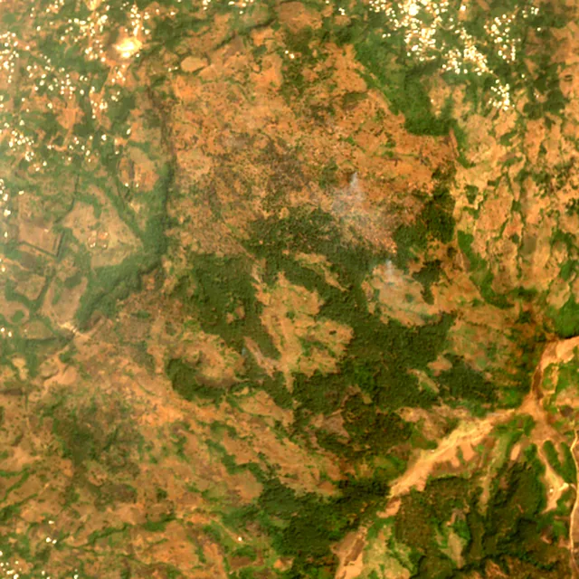 Satellite image of the area around Bamenda, February 2017