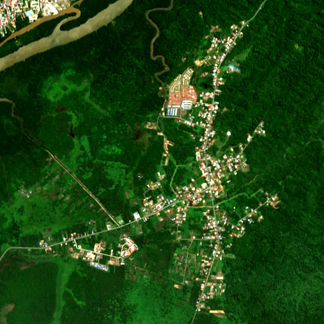 Satellite image of the area around Bandar Seri Begawan, June 2017