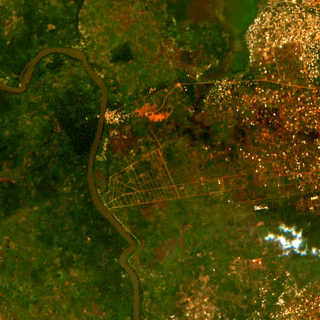 Satellite image of the area around Bangui, January 2017