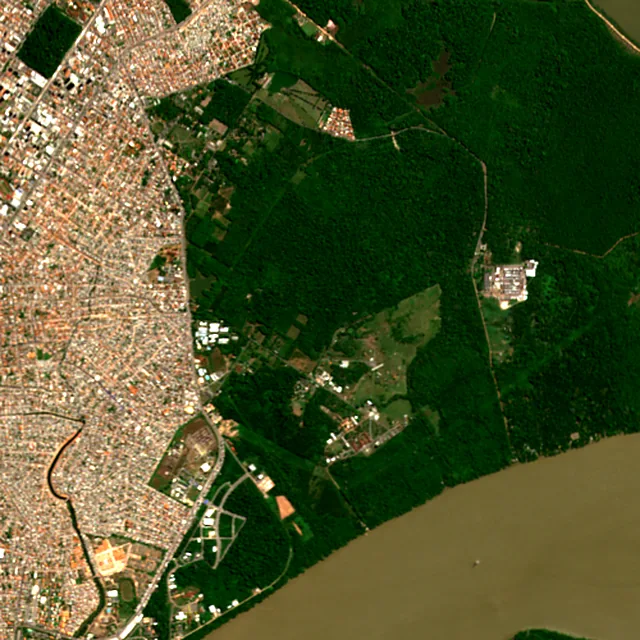 Satellite image of the area around Belém, July 2017