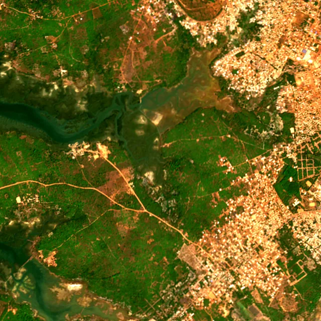 Satellite image of the area around Bissau, February 2017