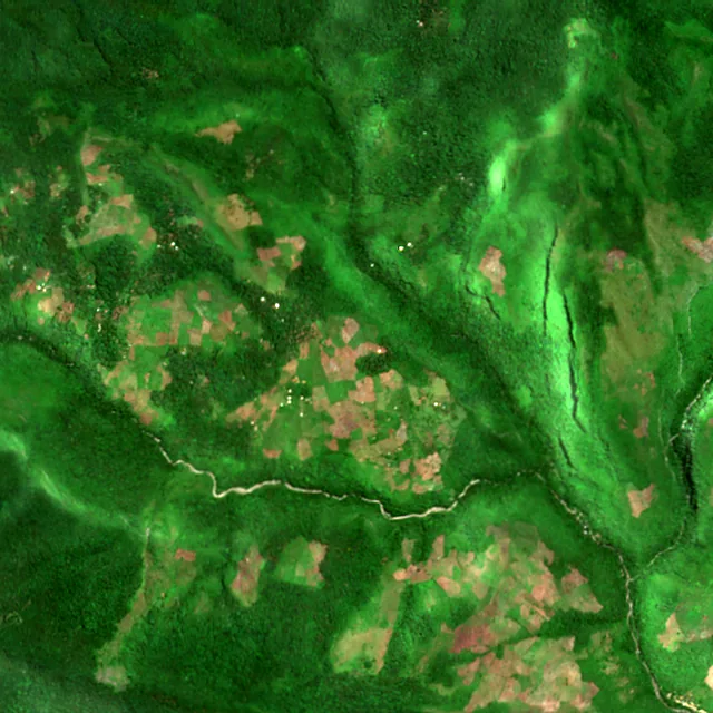 Satellite image of the area around Catacamas, May 2017