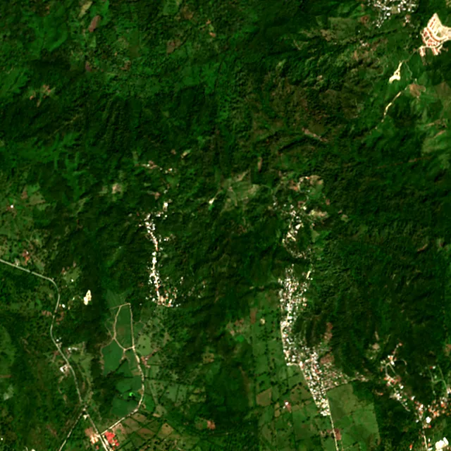 Satellite image of the area around Choloma, February 2017