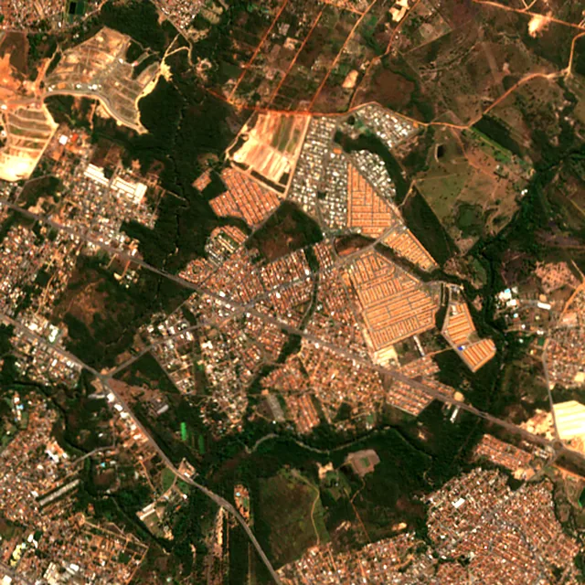 Satellite image of the area around Cuiabá, July 2017