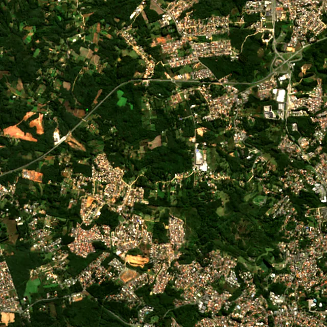 Satellite image of the area around Curitiba, May 2017