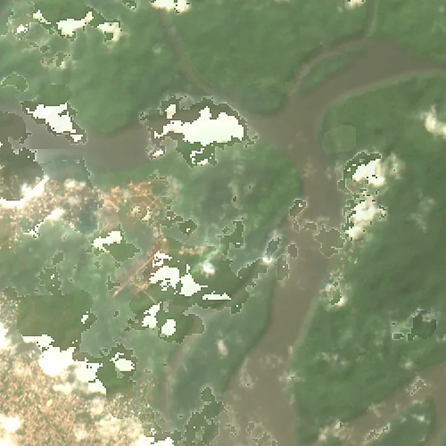 Satellite image of the area around Douala, January 2018