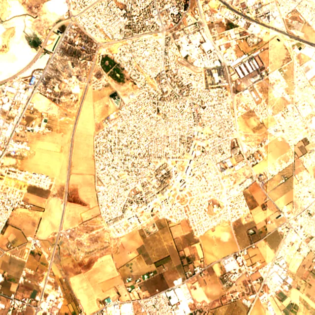 Satellite image of the area around El Mourouj, August 2017