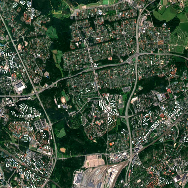 Satellite image of the area around Helsinki, August 2017