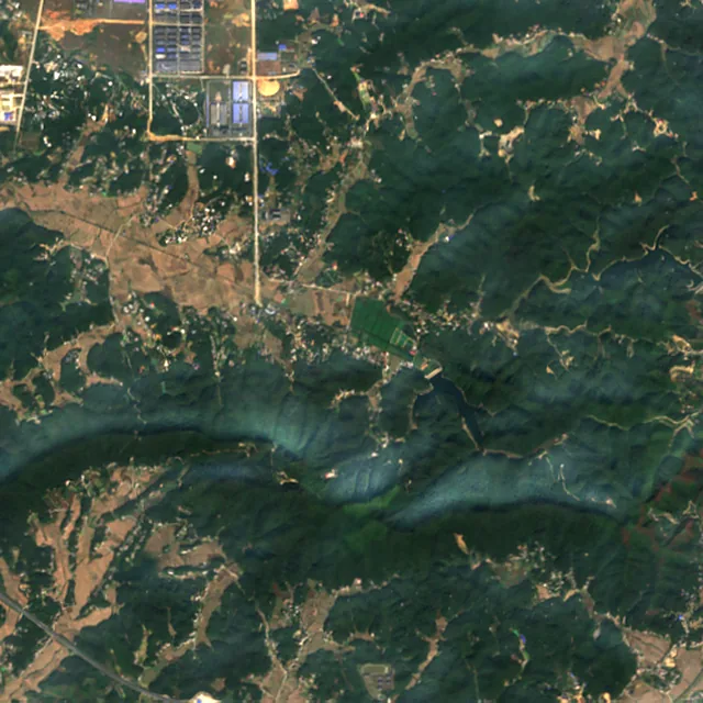Satellite image of the area around Heshan, November 2017