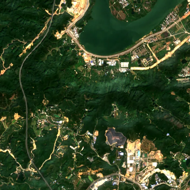 Satellite image of the area around Huizhou, November 2018