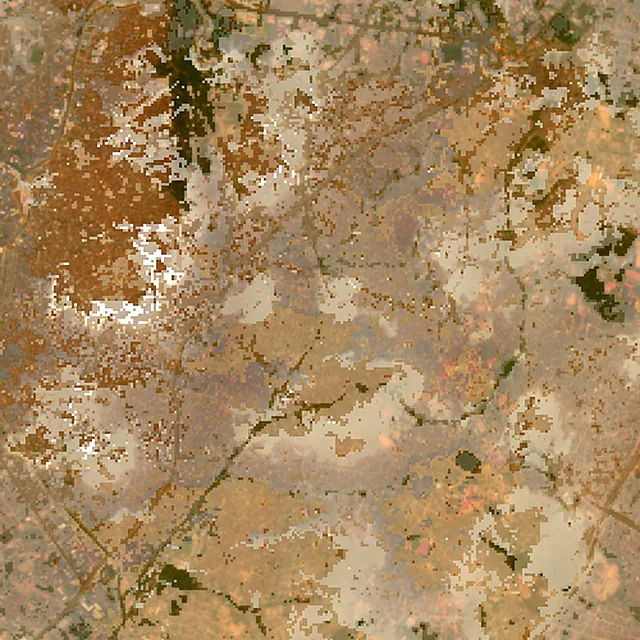 Satellite image of the area around Ibadan, February 2017