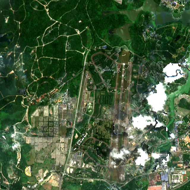Satellite image of the area around Jurong Town, March 2017