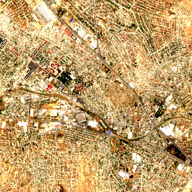 Satellite image of the area around Khirdalan, June 2018