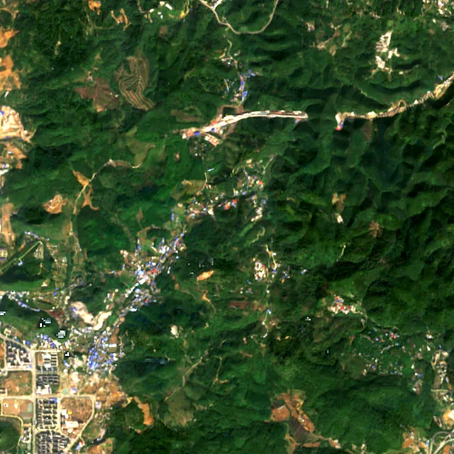 Satellite image of the area around Liuzhou, December 2017