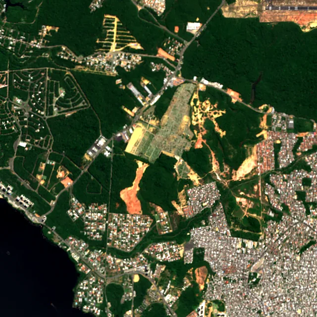 Satellite image of the area around Manaus, July 2017