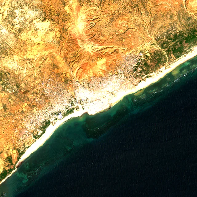 Satellite image of the area around Marka, January 2017