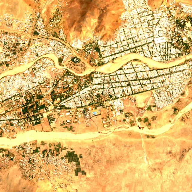 Satellite image of the area around Maroua, February 2017