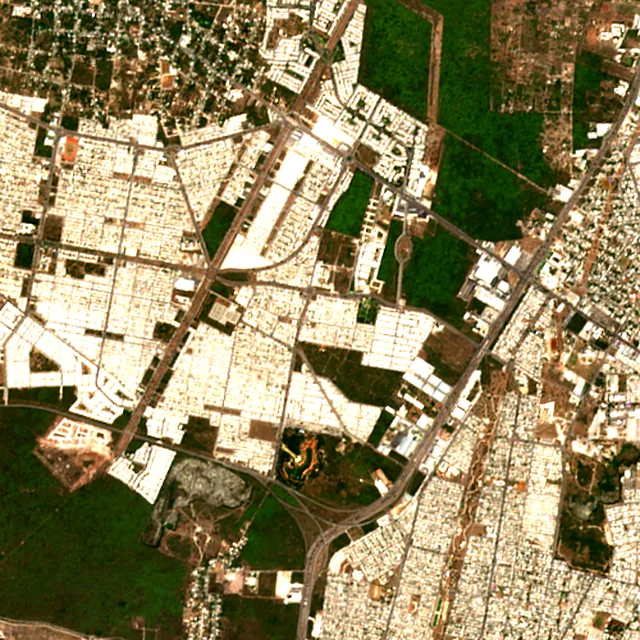Satellite image of the area around Mérida, February 2017