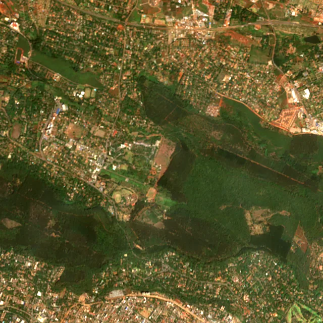 Satellite image of the area around Nairobi, January 2017