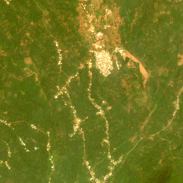 Satellite image of the area around Nkongsamba, February 2017