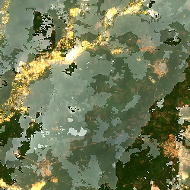 Satellite image of the area around Obuase, January 2017