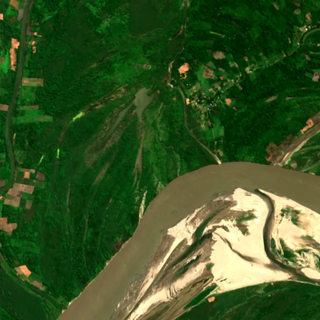 Satellite image of the area around Pucallpa, July 2017