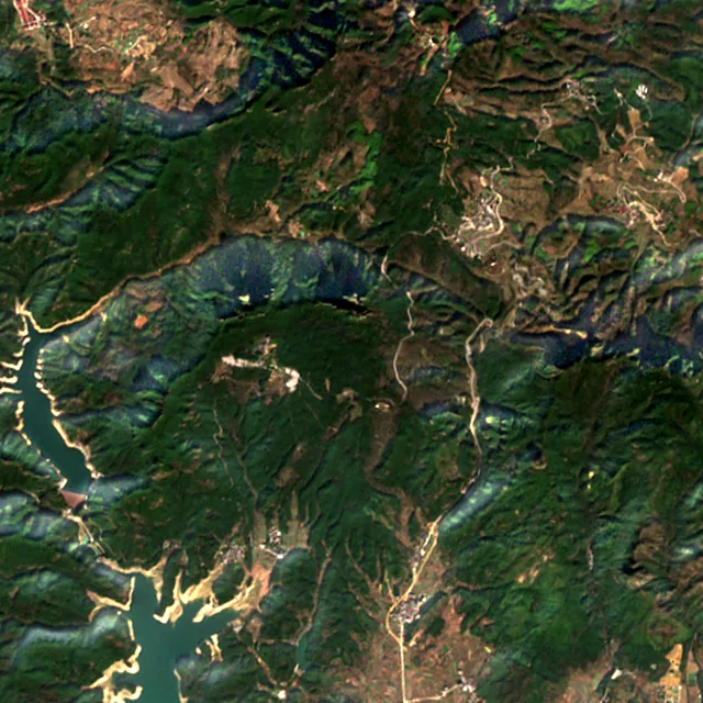 Satellite image of the area around Puyang, December 2017