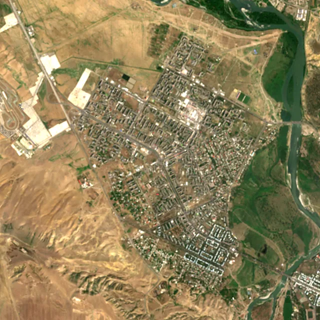 Satellite image of the area around Rustavi, July 2017