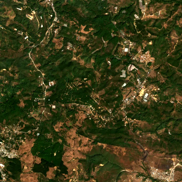 Satellite image of the area around San Juan Sacatepéquez, January 2017