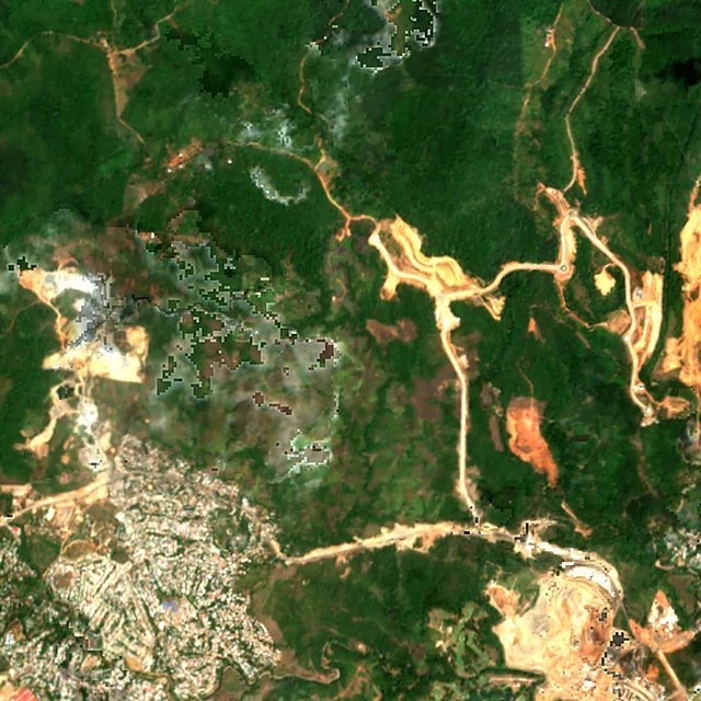 Satellite image of the area around San Miguelito, March 2017