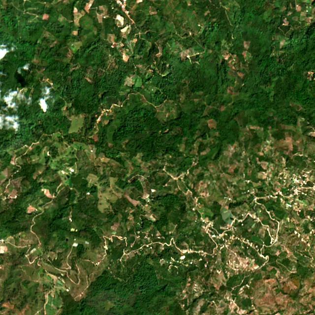 Satellite image of the area around Siguatepeque, February 2017