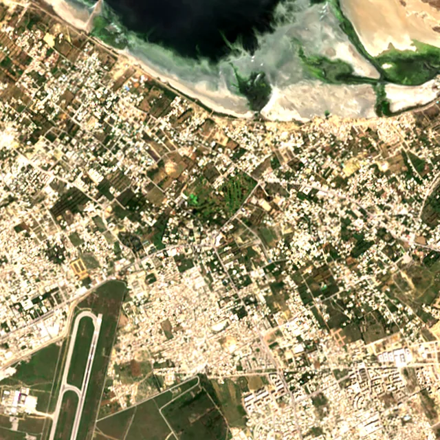Satellite image of the area around Sukrah, September 2018