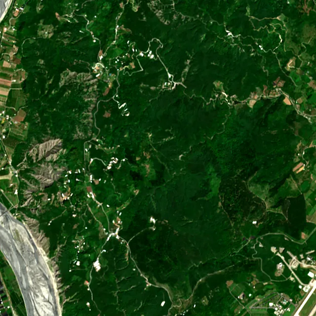 Satellite image of the area around Taitung, September 2017