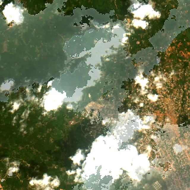 Satellite image of the area around Takoradi, February 2017