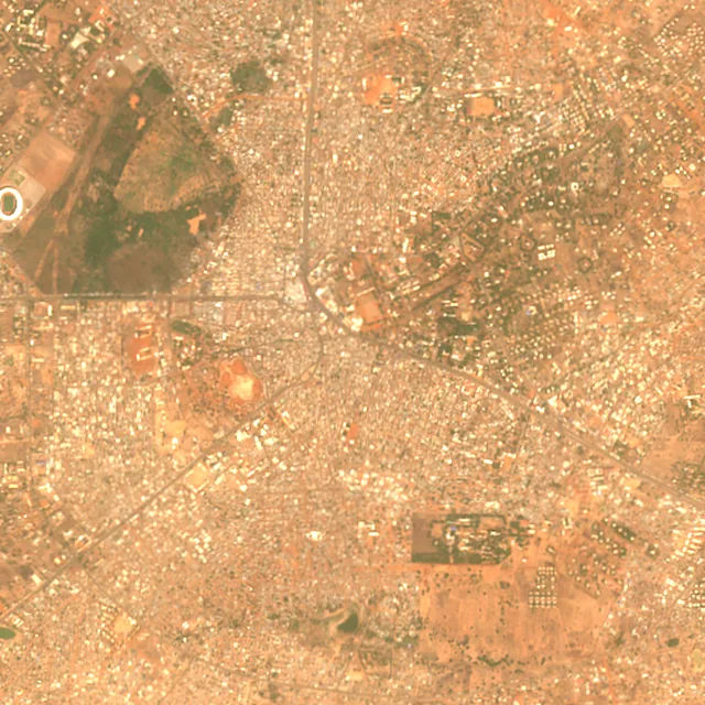 Satellite image of the area around Tamale, February 2017