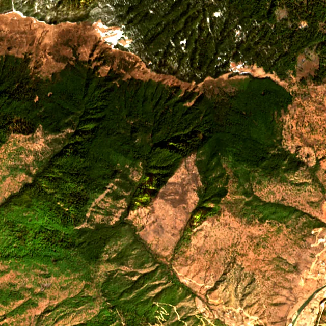 Satellite image of the area around Thimphu, February 2017