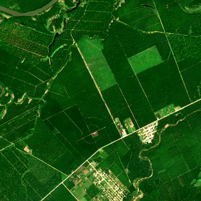 Satellite image of the area around Tocoa, February 2017