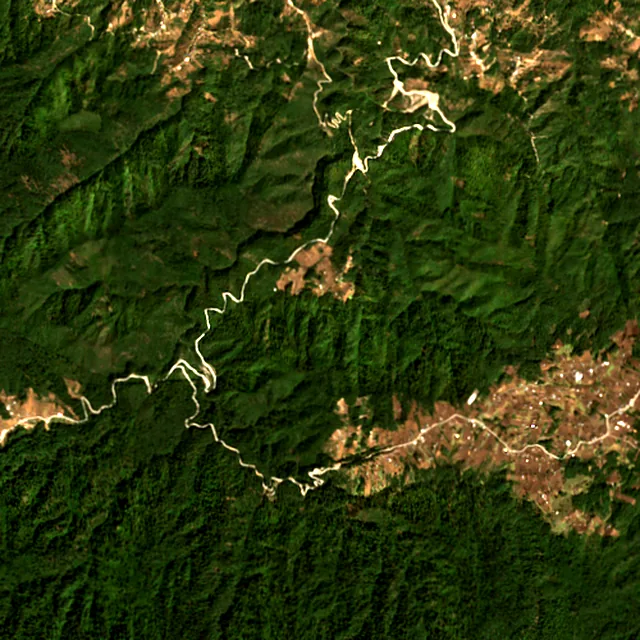 Satellite image of the area around Totonicapán, January 2017