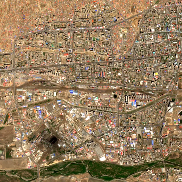 Satellite image of the area around Ulan Bator, June 2017