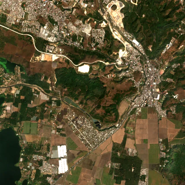 Satellite image of the area around Villa Nueva, January 2017