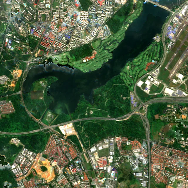 Satellite image of the area around Woodlands, May 2017