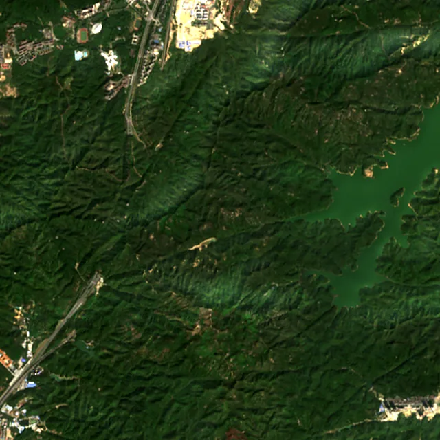 Satellite image of the area around Zhuhai, January 2017